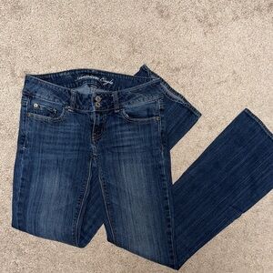 American Eagle Women's Dark Blue Straight Leg Jeans